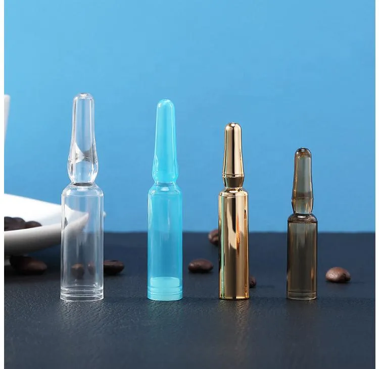 Wholeasel Screen Printing 2ml Plastic PP PETG 5ml Cosmetic Ampoule Bottle For Essence