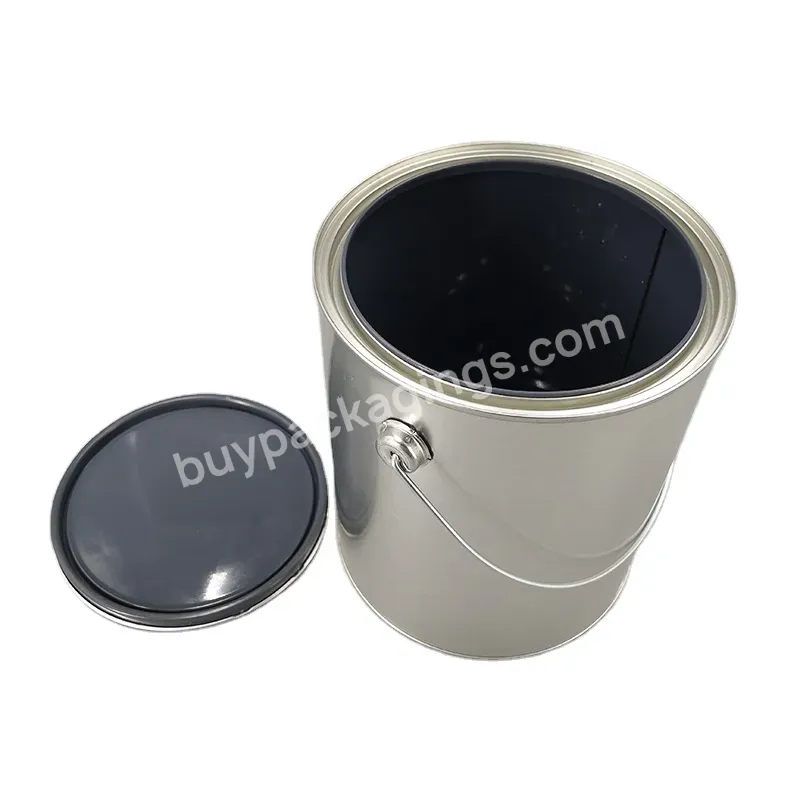Wholesale 1 Gallon Tripe Tight Lid Tin Can Customize Empty Round Paint Can With Metal Handle For Paint/color