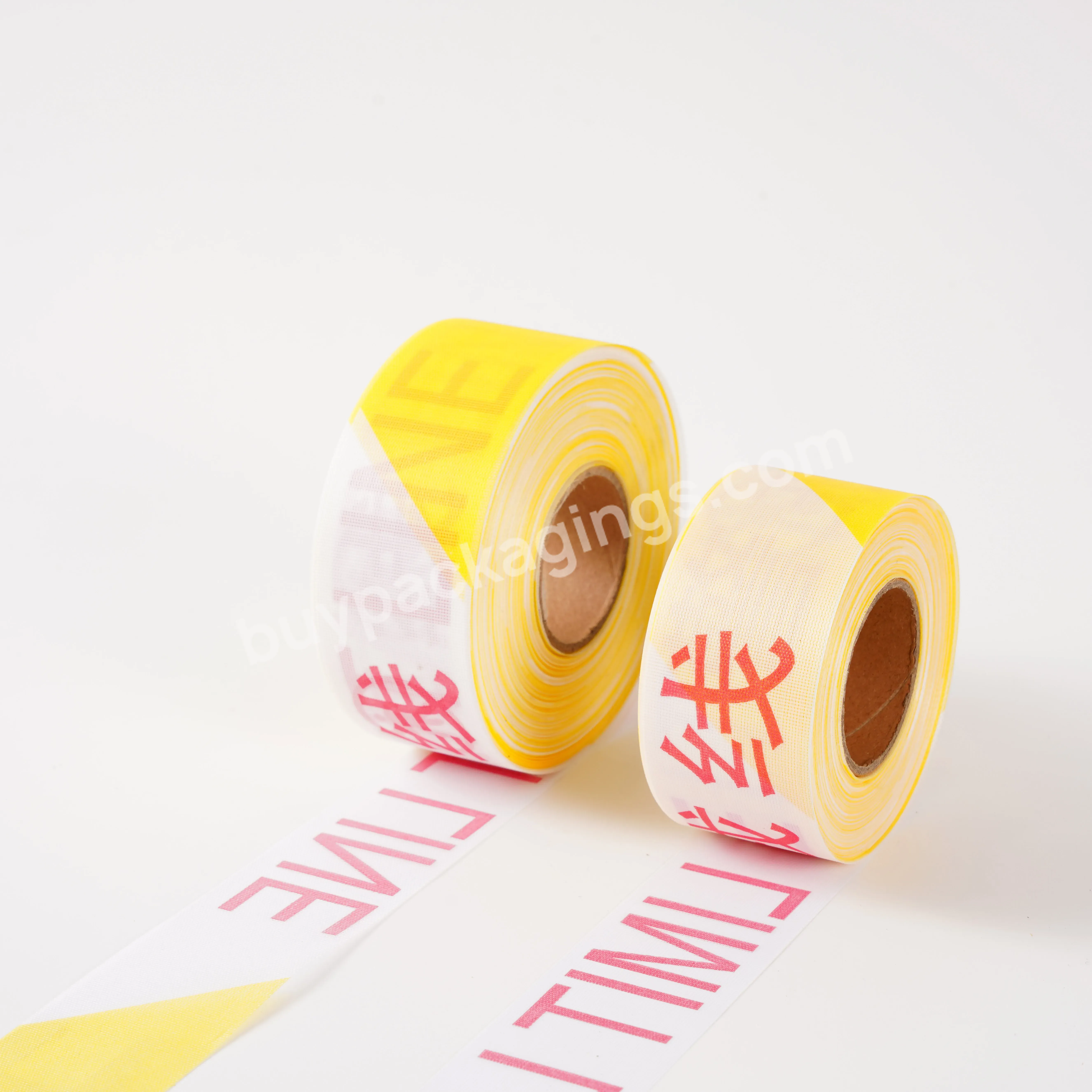 Wholesale 100-meter Warning Line Isolation Belt Yellow And White Warning Belt Attention Safety Disposable Warning Belt