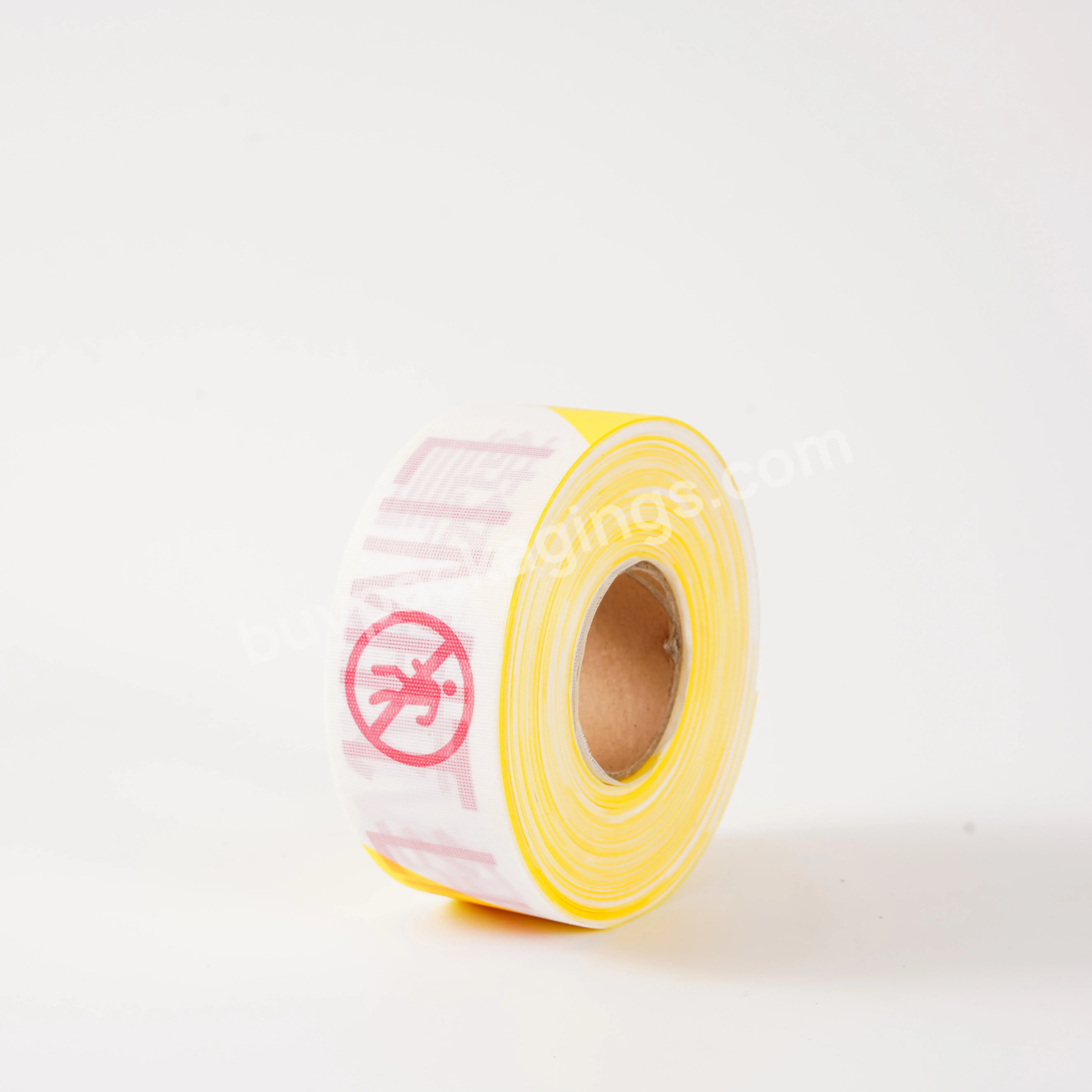 Wholesale 100-meter Warning Line Isolation Belt Yellow And White Warning Belt Attention Safety Disposable Warning Belt