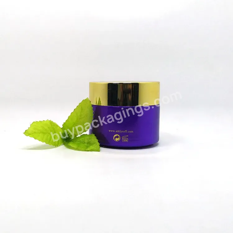 Wholesale 100g Cosmetic Packaging Purple Container Empty Body Skincare Bottle Glass Cream Jar With Lid - Buy Purple Glass Cosmetic Jar,Glass Cosmetic Set With 100gm Jars,Technology Good Price Glass Jar Cosmetics Cream.