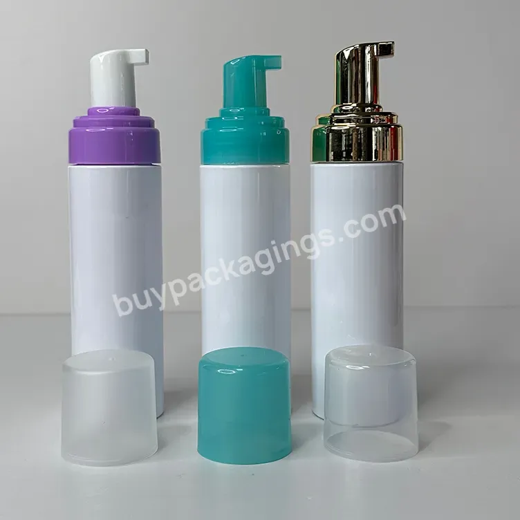 Wholesale 100ml 120ml 150ml 200ml Pet White Soap Foam Pump Bottles With Purple White Silver Cap