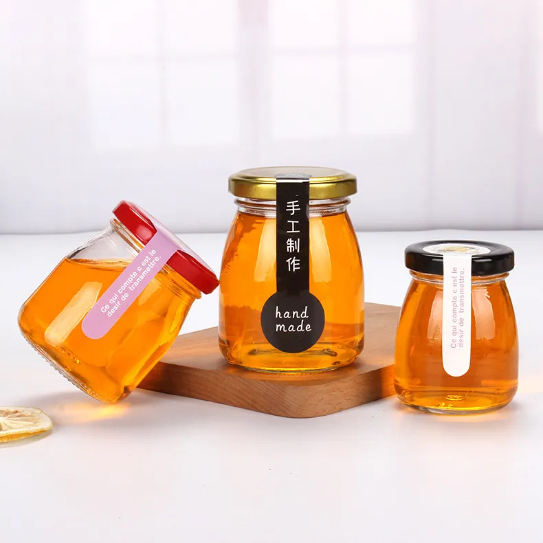 Wholesale 100ml 150ml 200ml Glass Pudding Jar Mini Honey Jam Pudding Bottle Milk Pudding Cup Price