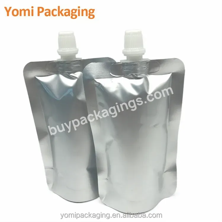 Wholesale 100ml 200ml Aluminum Foil Laminated Juice Spout Pouch Fruit Drink Beverage Packaging Stand Up Bag