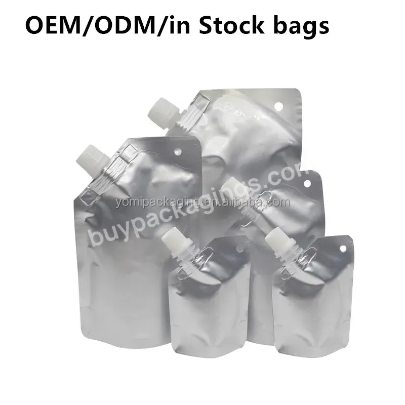 Wholesale 100ml 200ml Aluminum Foil Laminated Juice Spout Pouch Fruit Drink Beverage Packaging Stand Up Bag