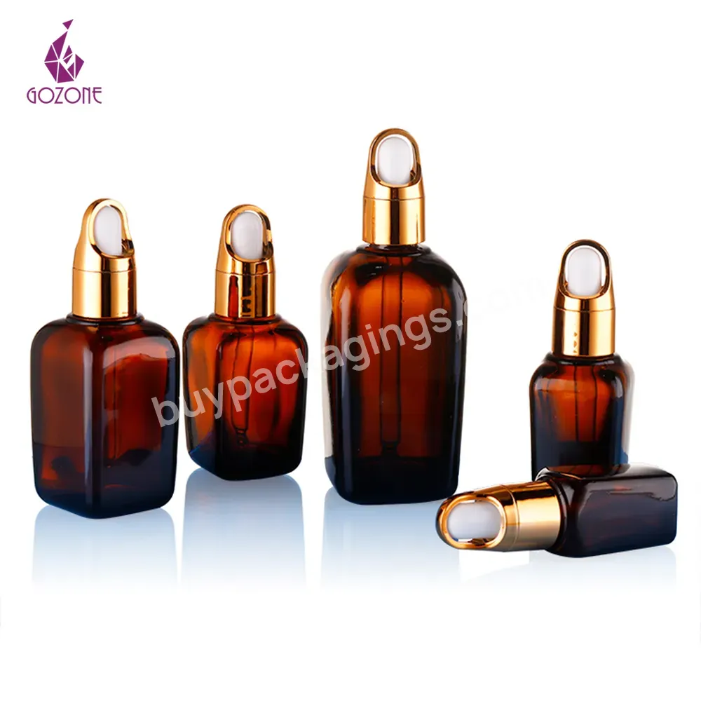 Wholesale 100ml Glass Bottles Dropper Square For Luxury Cosmetic Packaging