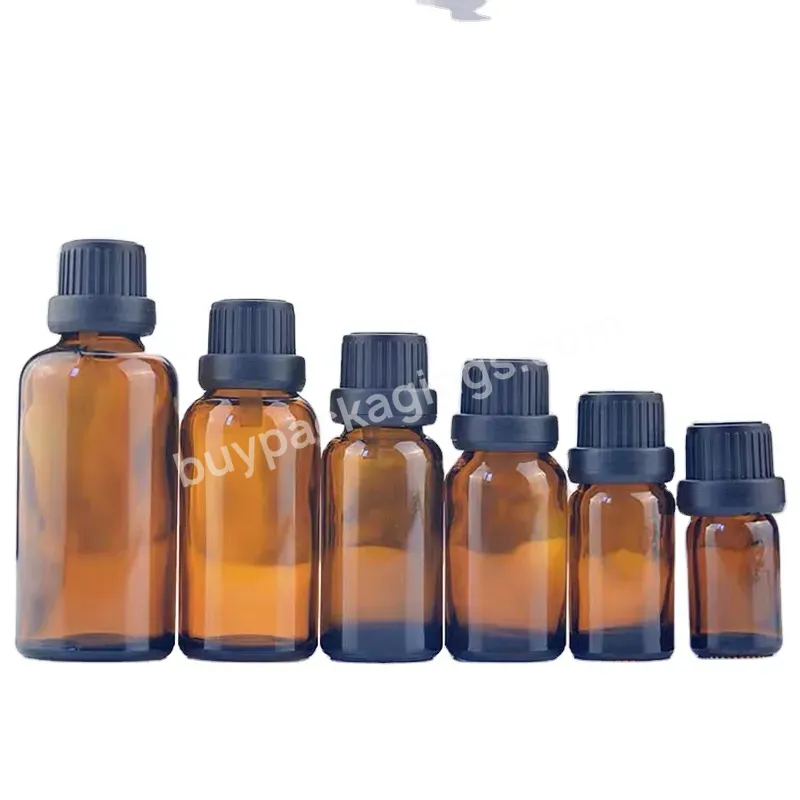 Wholesale 10ml 15ml 30ml 50ml 100ml Amber Round Glass Essential Oil Dropper Bottle Serum Bottles With Aluminum Dropper Screw Cap