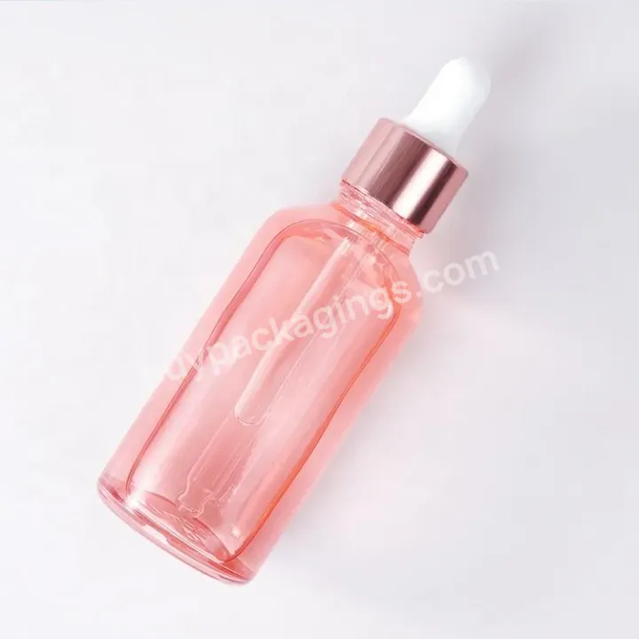 Wholesale 10ml 20ml Rose Gold Dropper Bottle 30ml 50ml 100ml Empty Glass Essential Oil Bottles With Dropper