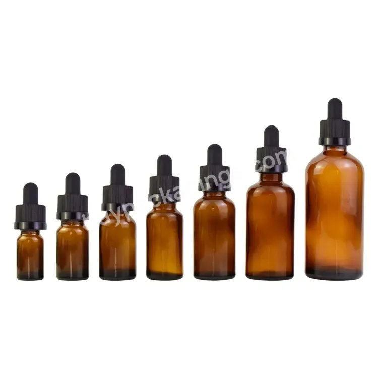 Wholesale 10ml 30ml 60ml 100ml Amber Child Resistant Custom Craft Glass Dropper Bottle