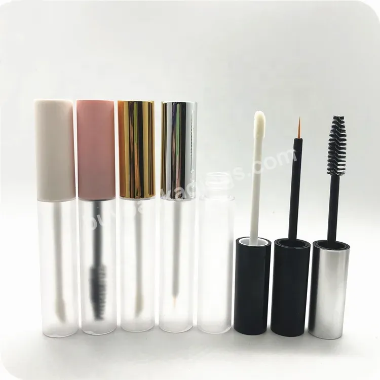 Wholesale 10ml Plastic Transparent Frosted Empty Mascara Wand Tube Bottle With Color Lid