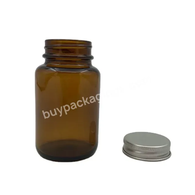 Wholesale 120ml Amber Glass Jar Glass Candle Storage Container With Silver Aluminum Screw Lid Cap