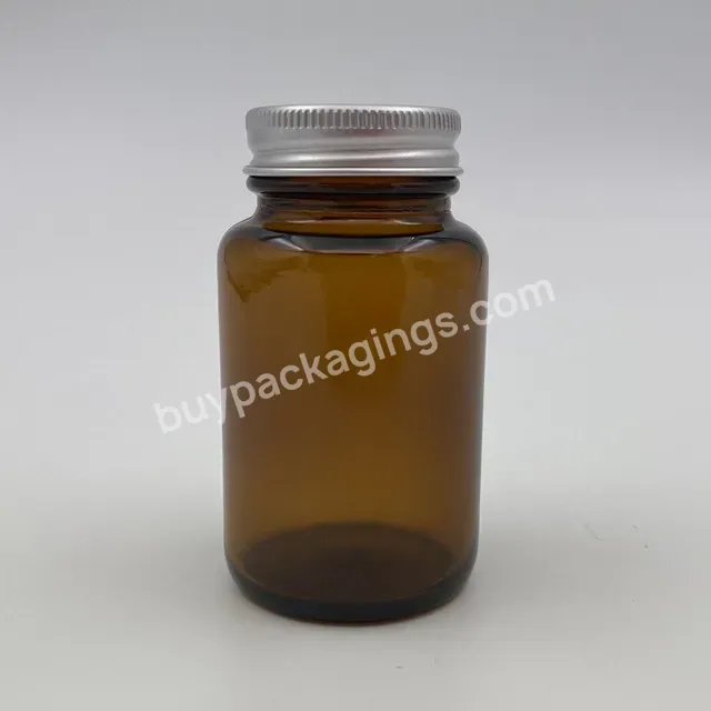 Wholesale 120ml Amber Glass Jar Glass Candle Storage Container With Silver Aluminum Screw Lid Cap