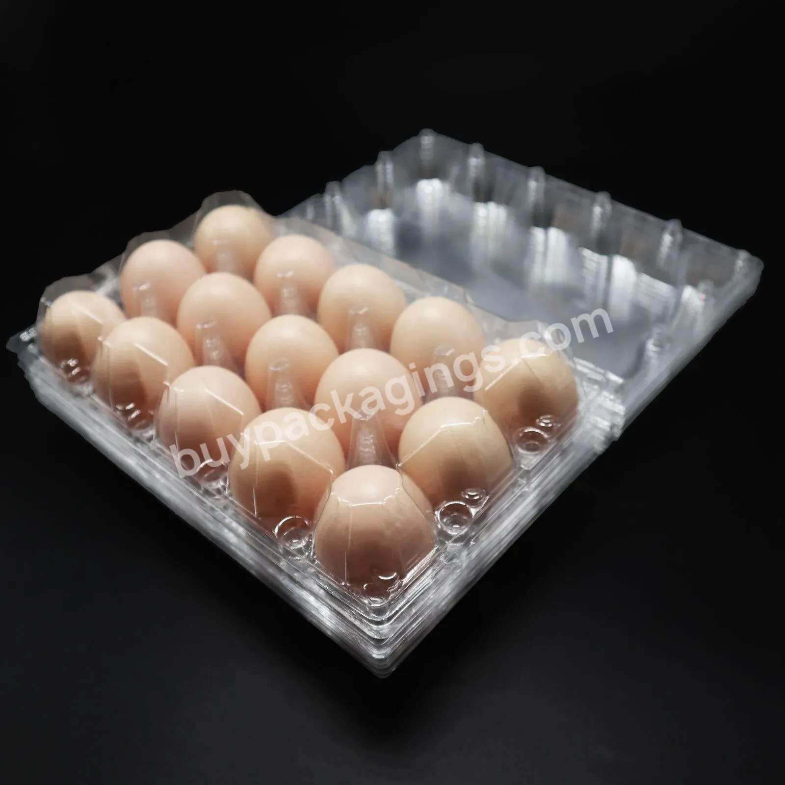 Wholesale 15 Holes Egg Chicken Tray Cheap Transparent Clear Plastic Pet Egg Tray For 12 With Lid 30pcs