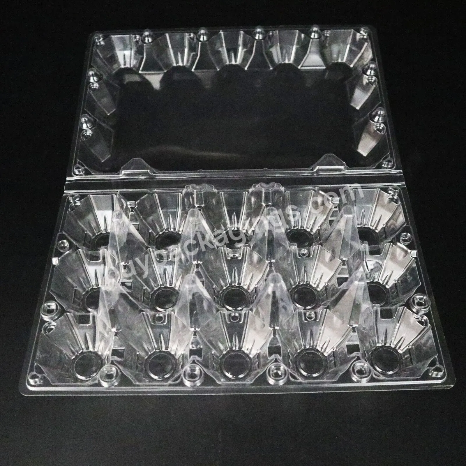 Wholesale 15 Holes Egg Chicken Tray Cheap Transparent Clear Plastic Pet Egg Tray For 12 With Lid 30pcs