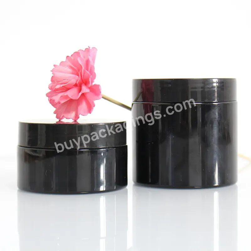 Wholesale 150ml 200ml 250ml Amber Pet Plastic Empty White Black Cosmetic Plastic Cream Jar Containers With Lids