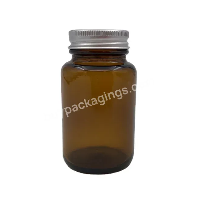 Wholesale 150ml Amber Glass Jar Glass Candle Storage Container With Silver Aluminum Screw Lid Cap