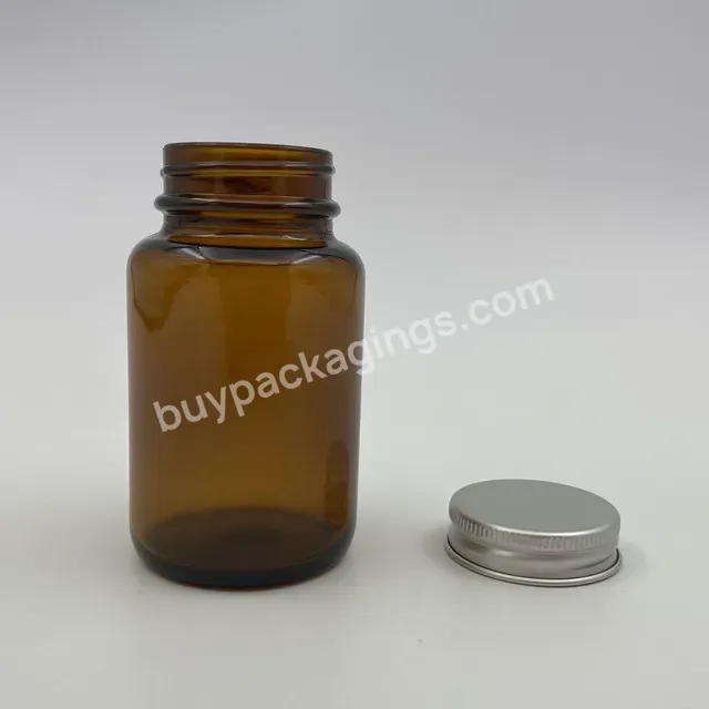 Wholesale 150ml Amber Glass Jar Glass Candle Storage Container With Silver Aluminum Screw Lid Cap