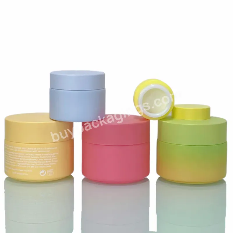 Wholesale 15g 30g 50g 60g 100g Empty Pink Round Container Face Lotion Cream Frosted Matte Glass Cosmetic Jars With Plastic Lids