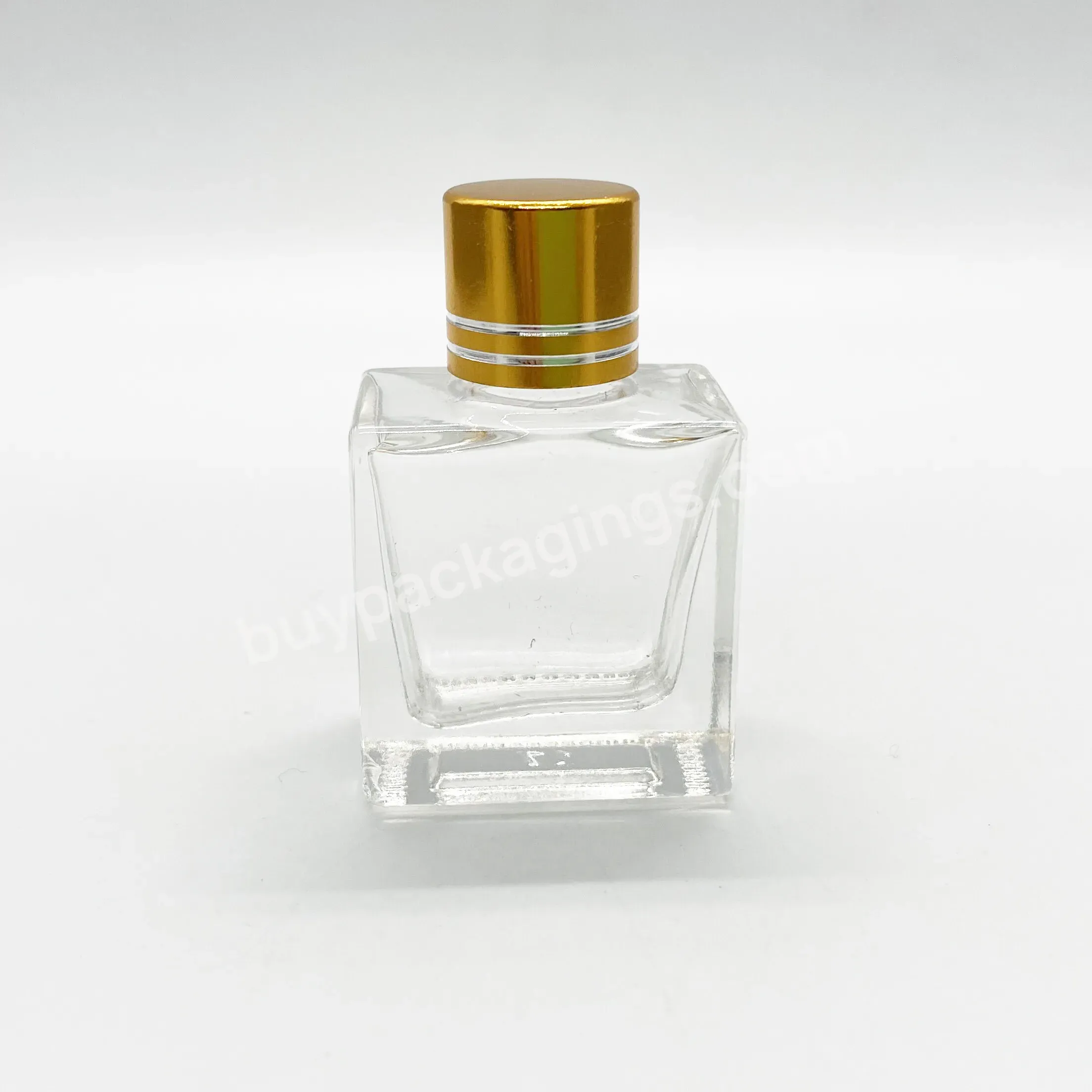 Wholesale 15ml Rectangle Glass Serum Essential Oil Perfume Toner Bottle With Gold Aluminum Screw Cap