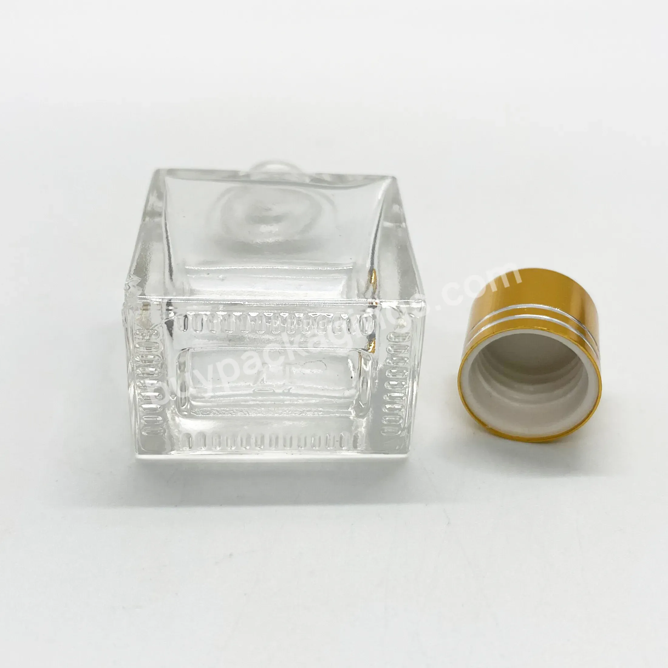 Wholesale 15ml Rectangle Glass Serum Essential Oil Perfume Toner Bottle With Gold Aluminum Screw Cap