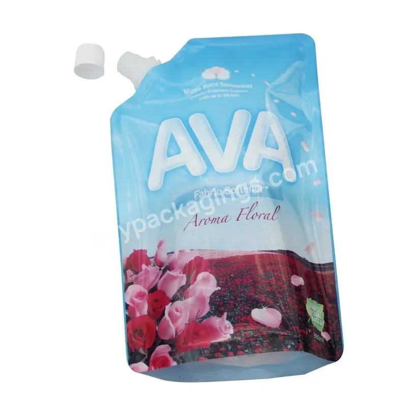 Wholesale 1l Custom Printed Logo Resealable Aluminum Foil Plastic Stand Up Laundry Detergent Packaging Pouch Bags With Spout