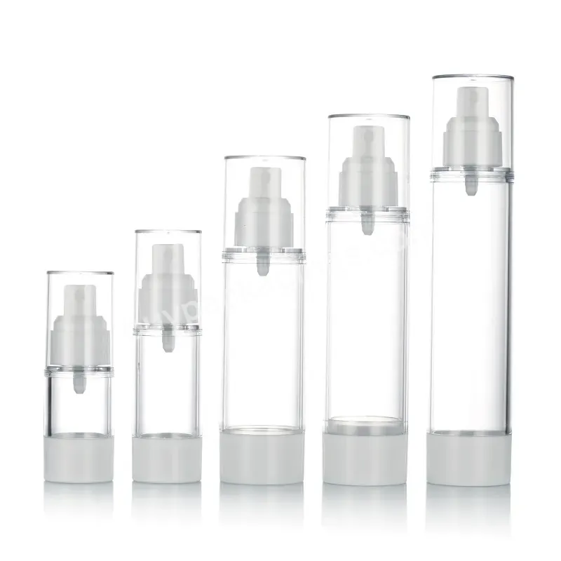 Wholesale 1oz 4oz 5oz Transparent Empty Round As Plastic Airless Pump Bottle With White Pump Caps