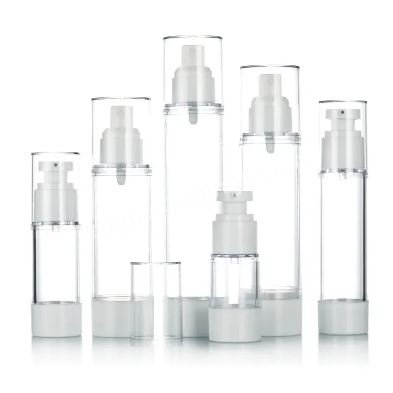 Wholesale 1oz 4oz 5oz Transparent Empty Round As Plastic Airless Pump Bottle With White Pump Caps