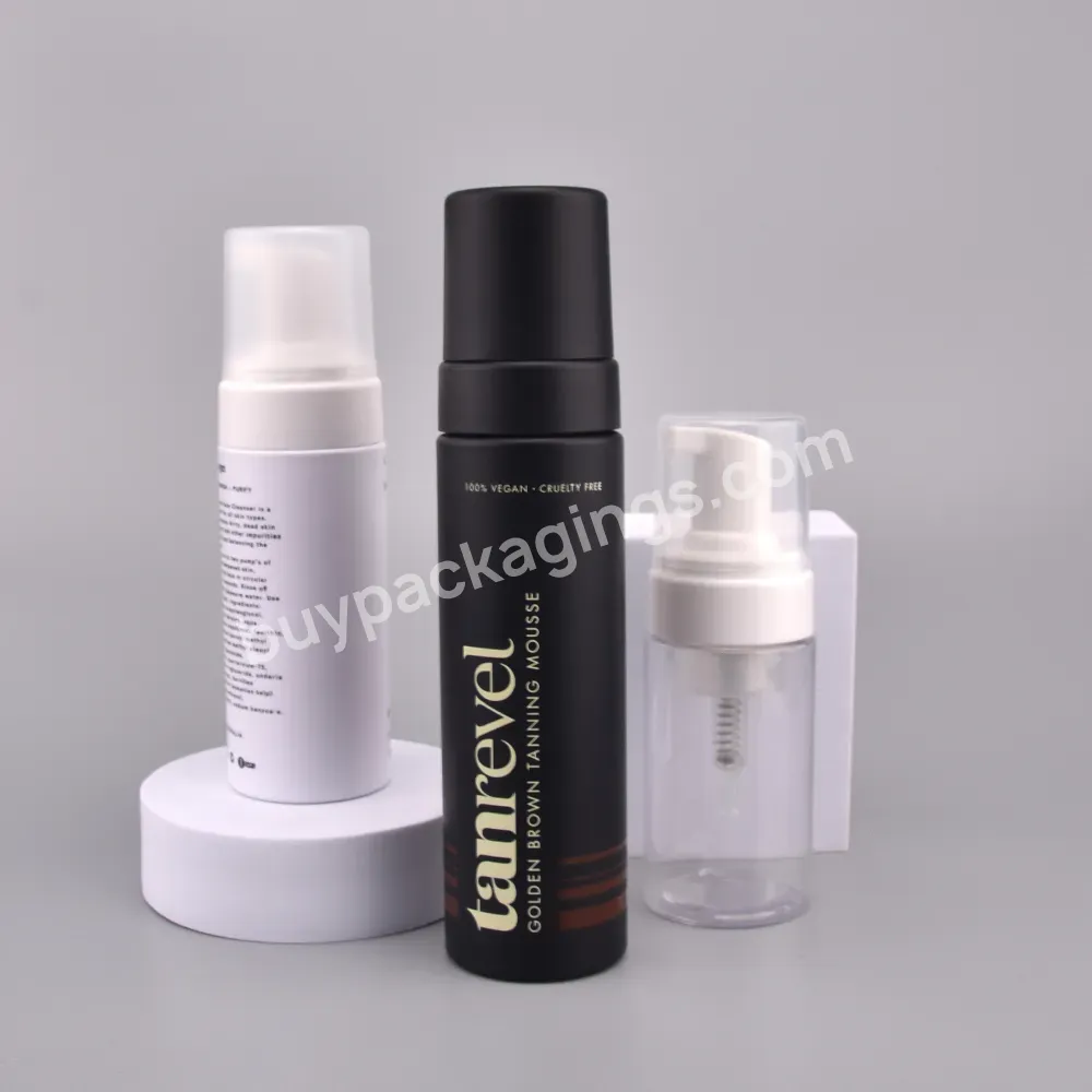 Wholesale 200ml 100ml 60ml Black Plastic Bottle Round Cleanser Foam Bottle Hand Soap Shampoo Conditioner Foam Bottle