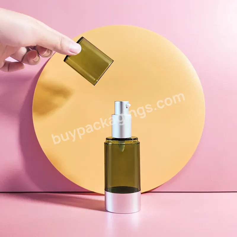 Wholesale 20ml 30ml 40ml 50ml Slik-screen Printing Uv Gold Special Oval Airless Bottle With Pump Sprayer For Body Lotion