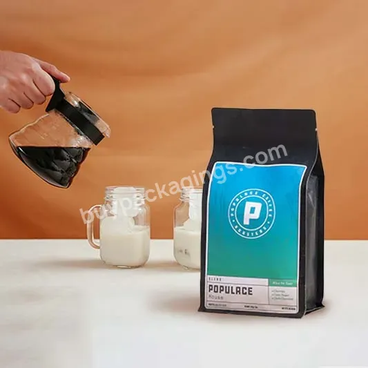 Wholesale 250g Stand Up Coffee Bag With Zipper Plastic Packaging Resealable Ziplcok Coffee Bags