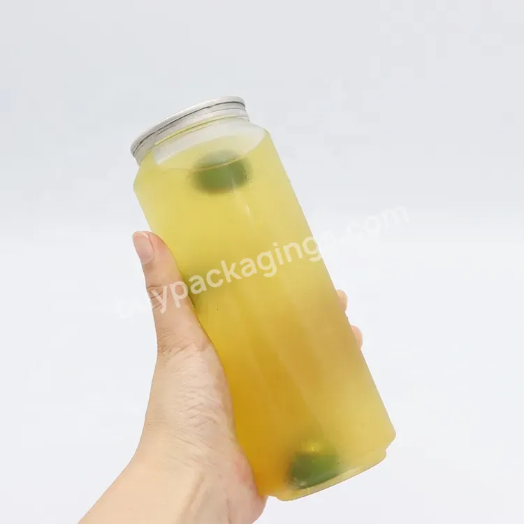 Wholesale 250ml 330ml 500ml 550ml 650ml Plastic Transparent Pet Soda Can For Beverages Custom Clear Soda Can