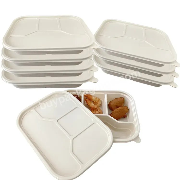 Wholesale 3 4 5 Compartment Eco Friendly Biodegradable Cornstarch Takeaway Bento Lunch Box Food Container With Lid