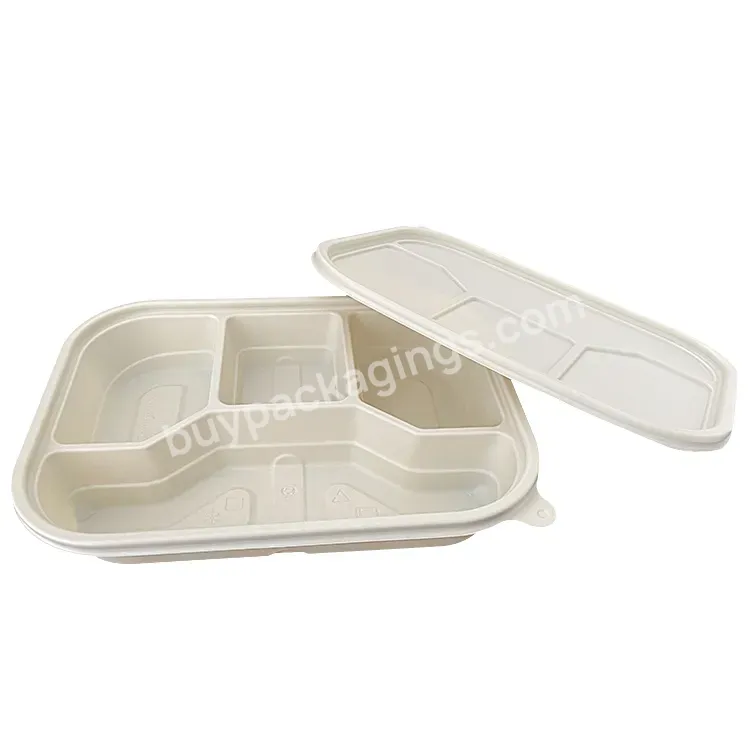 Wholesale 3 4 5 Compartment Eco Friendly Biodegradable Cornstarch Takeaway Bento Lunch Box Food Container With Lid