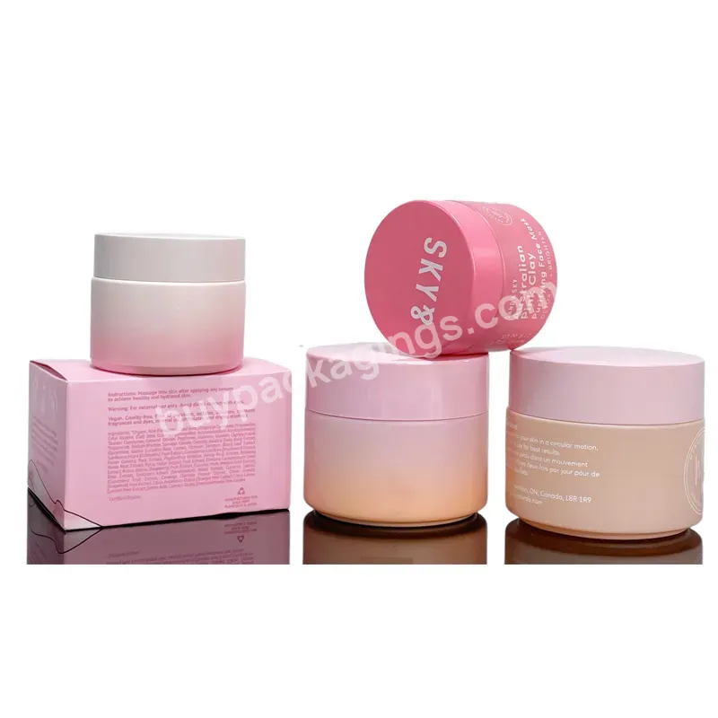 Wholesale 30 50 60 G 80g 4oz Empty Pink Round Container Face Lotion Butter Cream Frosted Glass Cosmetic Jars With Plastic Lids