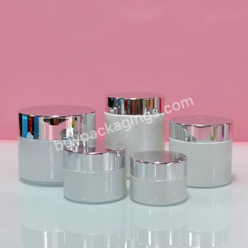 Wholesale 30 50 80 G Empty Clear Round Container Face Lotion Cream Transparent Glass Cosmetic Jars With Plastic Lids