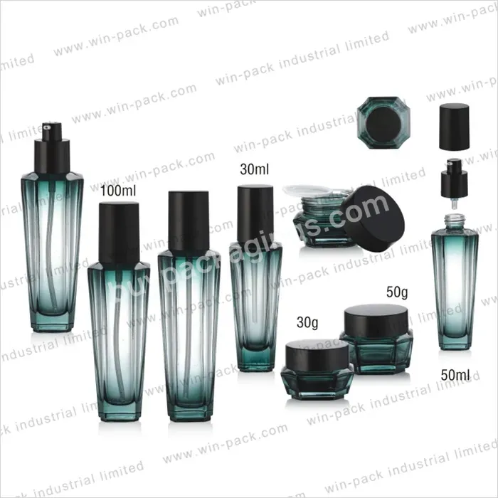 Wholesale 30g 50g 40ml 100ml 120ml Cosmetic Glass Bottle Sets Glass Jar For Skincare Face Cream Lotion Bottle