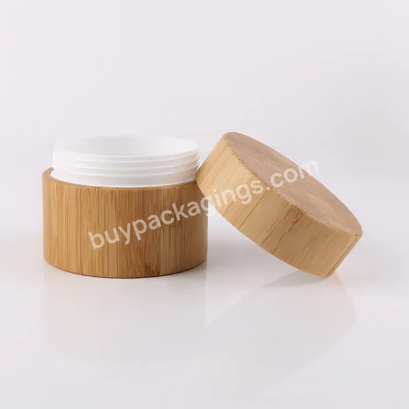 Wholesale 30g Round Wooden Jar Bamboo Cosmetic Jar Face Cream Skincare Plastic Jar Eco-friendly Packing