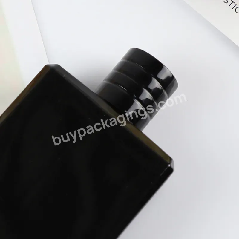 Wholesale 30ml 50 Ml 75ml 100ml Empty Luxury Flat Square Spray Fragrance Parfum Bottle Black Refillable Perfume Glass Bottle