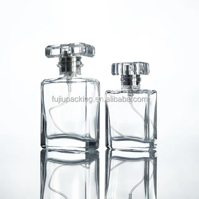 Wholesale 30ml 50 Ml 75ml 100ml Empty Luxury Flat Square Spray Fragrance Parfum Bottle Refillable Parfum Glass Bottle