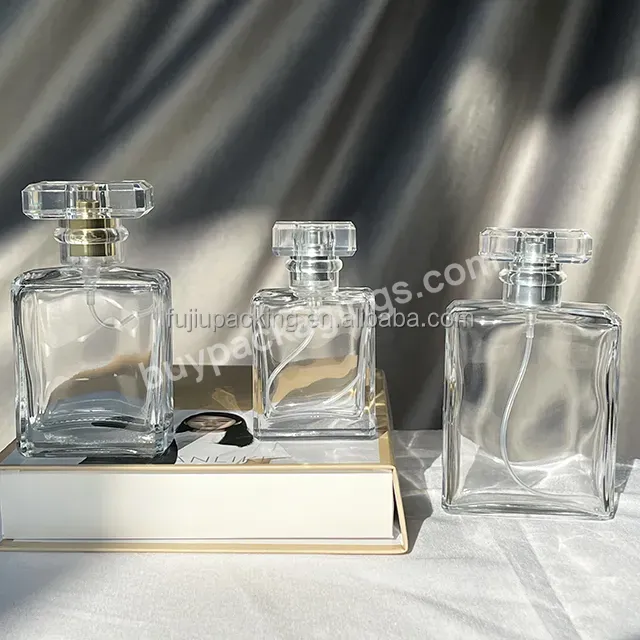 Wholesale 30ml 50 Ml 75ml 100ml Empty Luxury Flat Square Spray Fragrance Parfum Bottle Refillable Parfum Glass Bottle