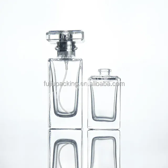 Wholesale 30ml 50 Ml 75ml 100ml Empty Luxury Flat Square Spray Fragrance Parfum Bottle Refillable Perfume Glass Bottle