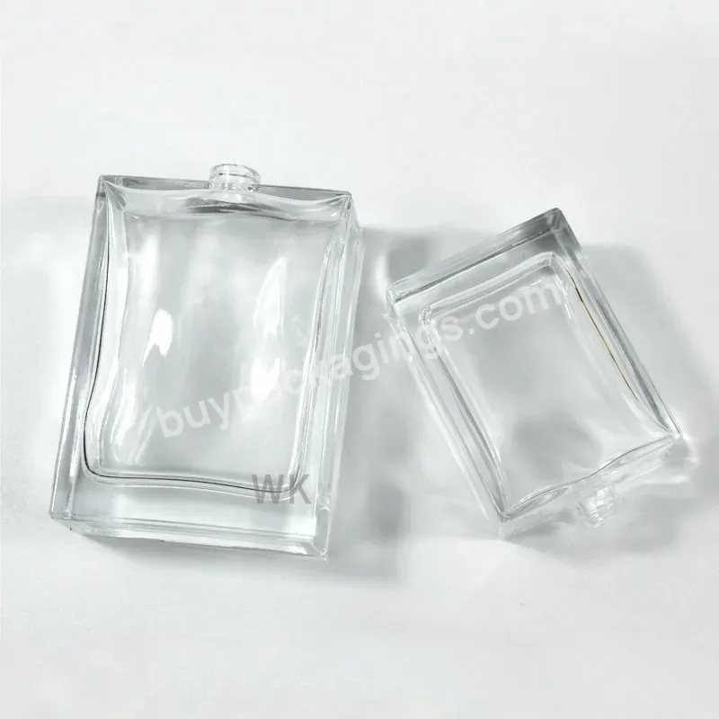 Wholesale 30ml 50ml Empty Luxury Flat Square Spray Fragrance Parfum Bottle Refillable Perfume Glass Bottle