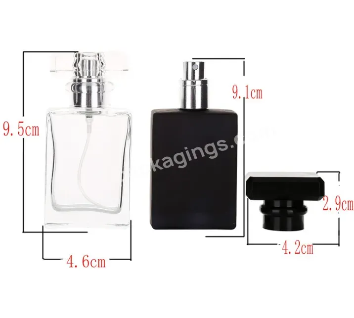 Wholesale 30ml 50ml Empty Square Glass Perfume Spray Bottle Mist Spray Top