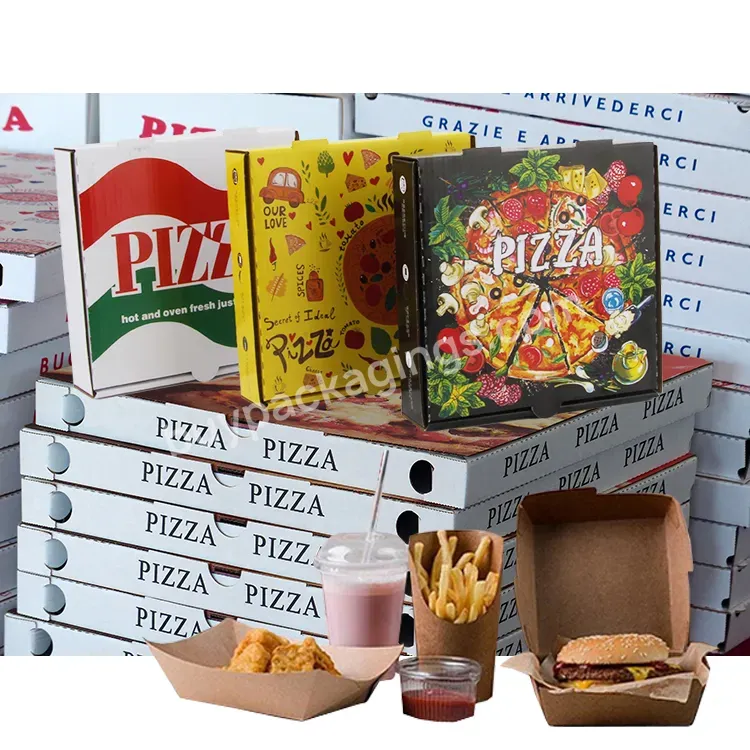 Wholesale 33 35 Cm 30 40 9 Inch Burger Package Carton Supplier Custom Design Printed Packing Bulk Cheap Pizza Boxes With Logo