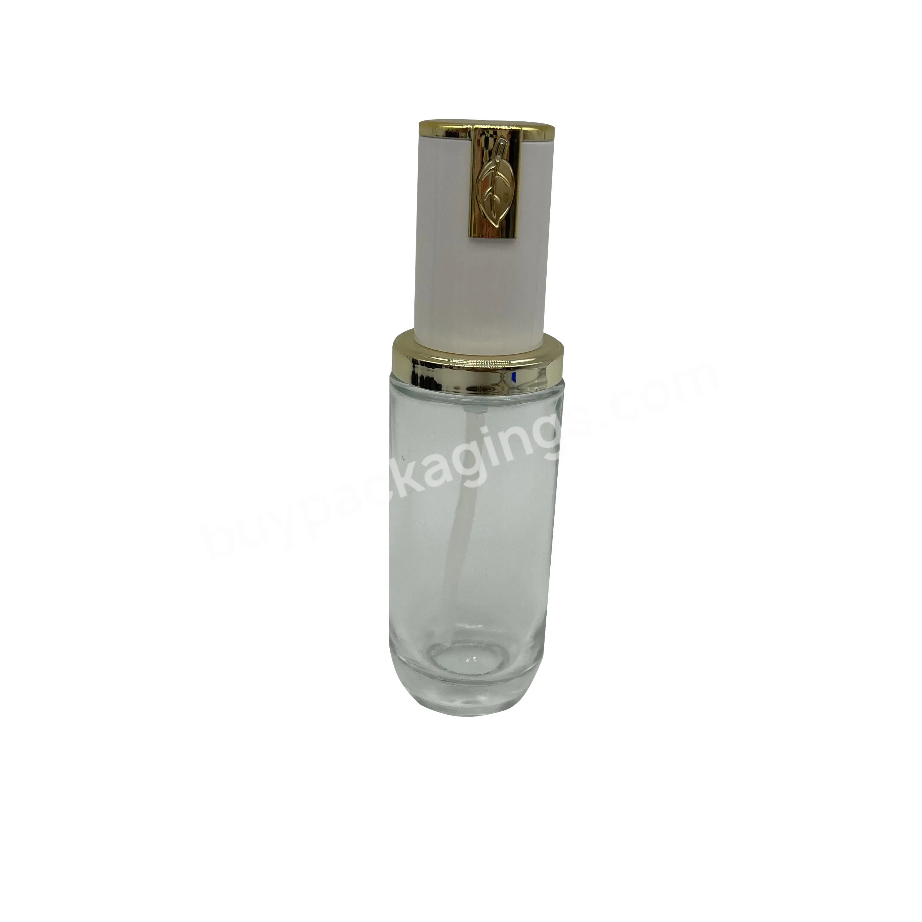 Wholesale 40ml 100ml 120ml Transparent Glass Bottle Skin Care Set Face Cream Lotion Bottle Empty Bottle With Lotion Pump