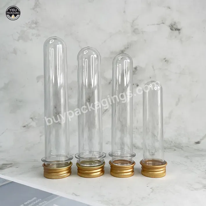 Wholesale 40ml Custom Oem Clear Plastic Tube With Silvery Cap - Buy Plastic Test Tube 40ml,20 Mm Flat Bottom Plastic Tube,1oz Pet Tube.