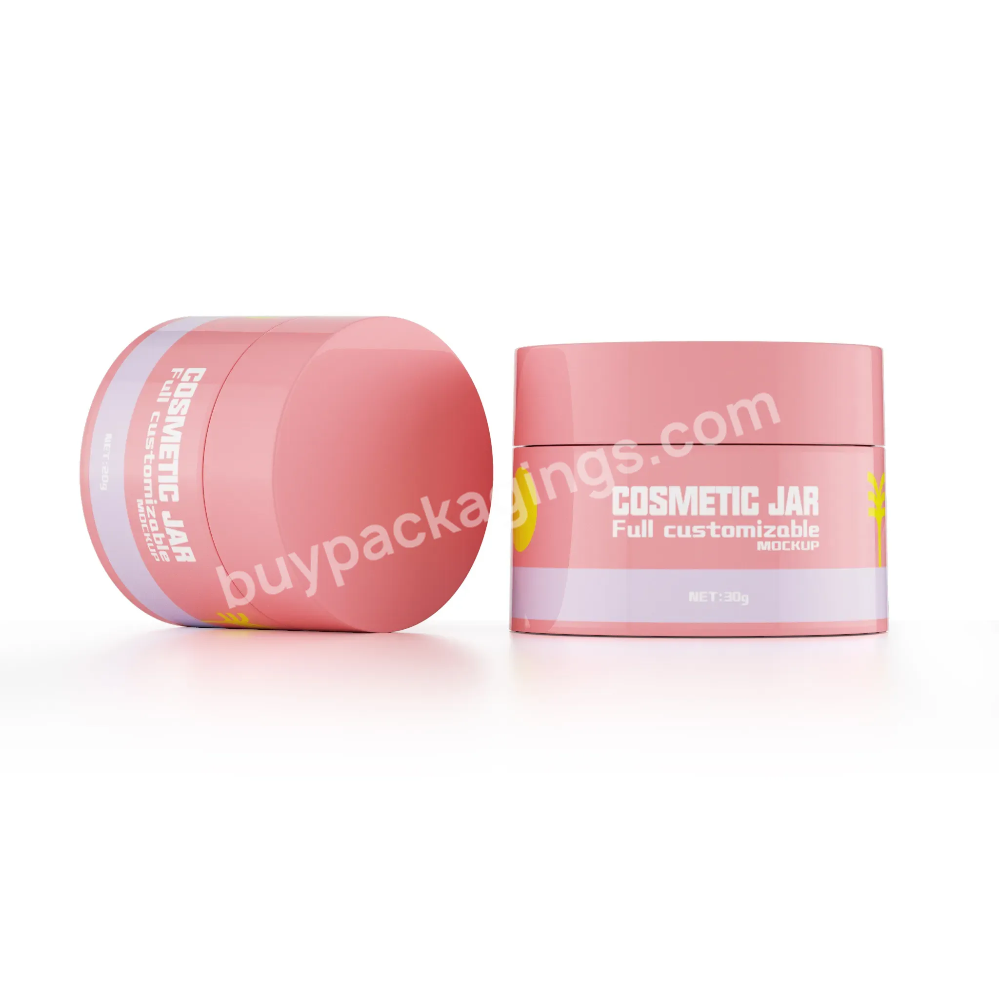 Wholesale 5 15 20 30 50 Ml Empty Round Pink Cosmetic Container Pet Plastic Bulk Beauty Cream Jar With Screw Lids