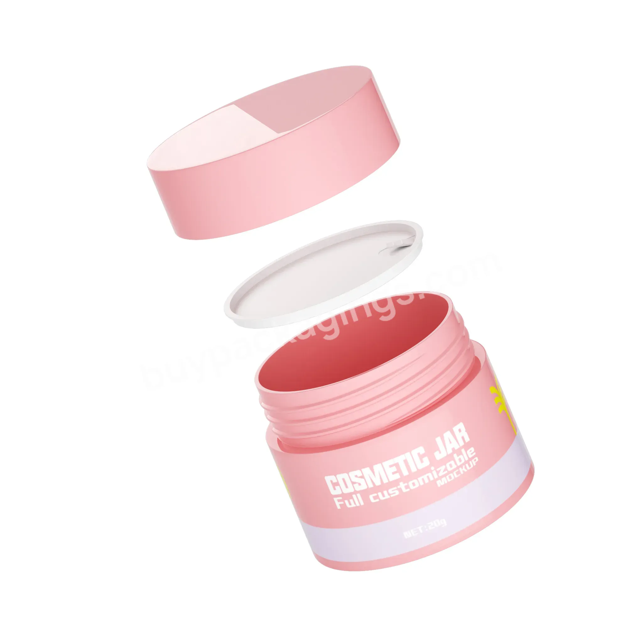 Wholesale 5 15 20 30 50 Ml Empty Round Pink Cosmetic Container Pet Plastic Bulk Beauty Cream Jar With Screw Lids
