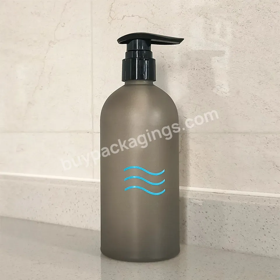 Wholesale 500ml 300ml Pet Personal Care Packaging Shower Gel Lotion Hotel Frosted Lotion Bottle With Press Pump