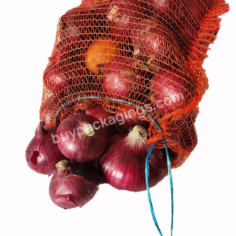 Wholesale 50*80cm 25kg 30kg Net Sacks Pe Raschel Mesh Bag For Potato Onion Packaging Bag